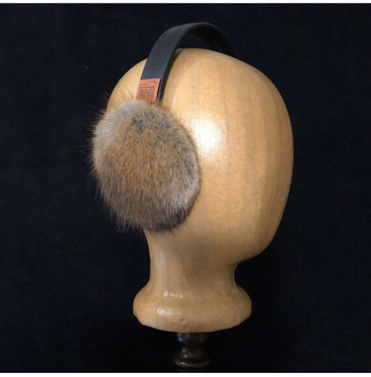 Muskrat fur (Back fur) Earmuffs lined with Plucked & Sheared Beaver fur