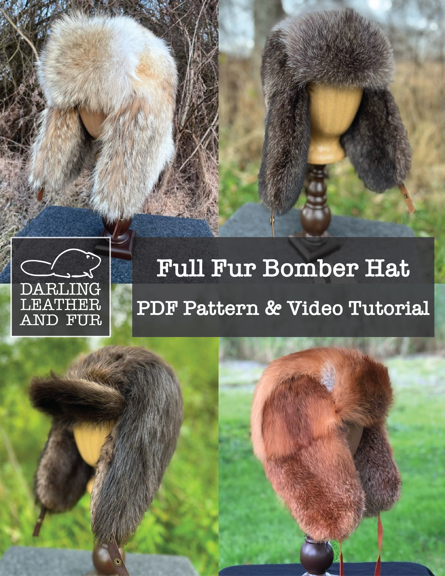 *PRINTED PATTERN* Full Fur Bomber Hat Pattern & Video Tutorial