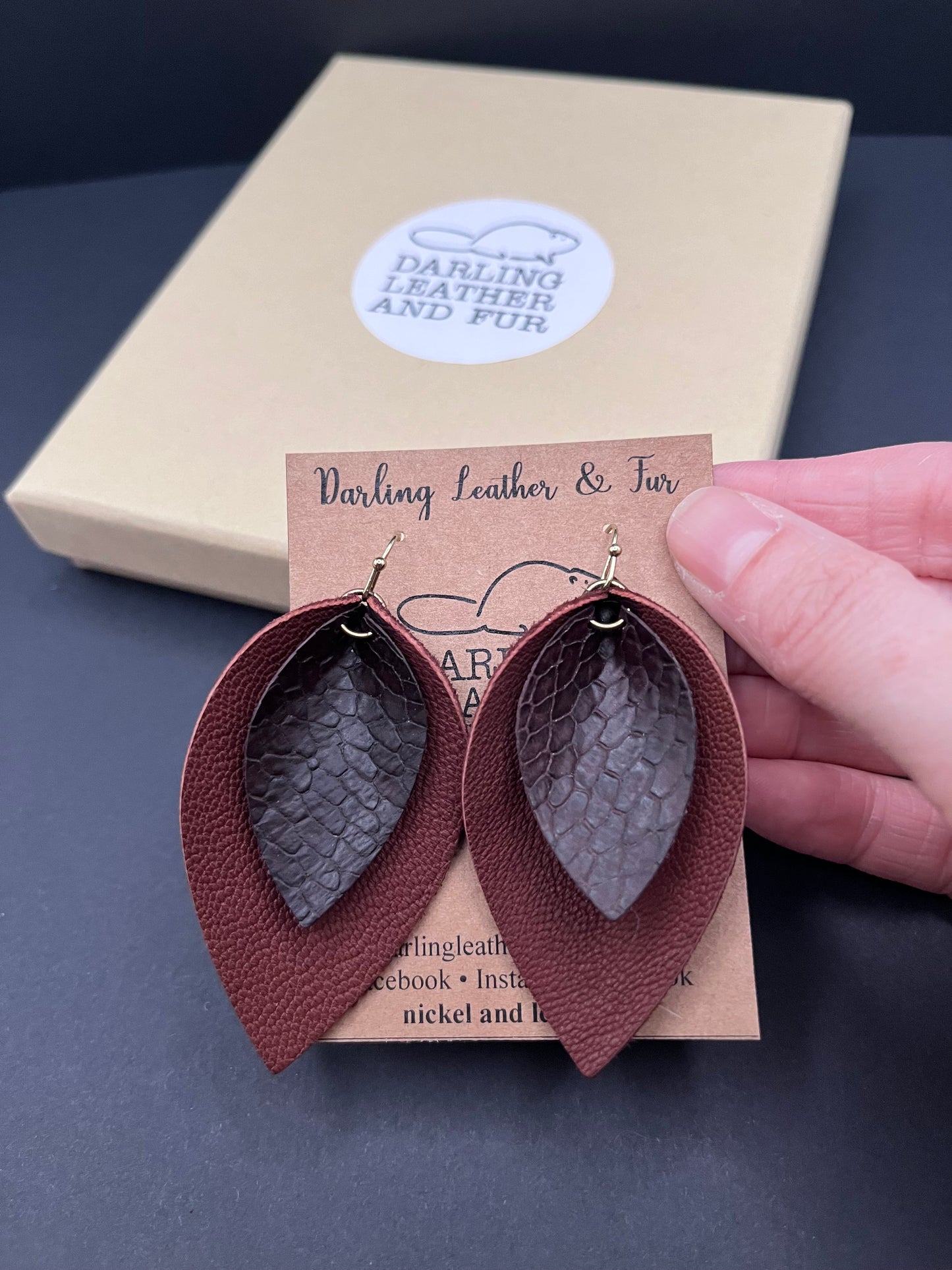 Beavertail & Buckskin Earrings Flame Style