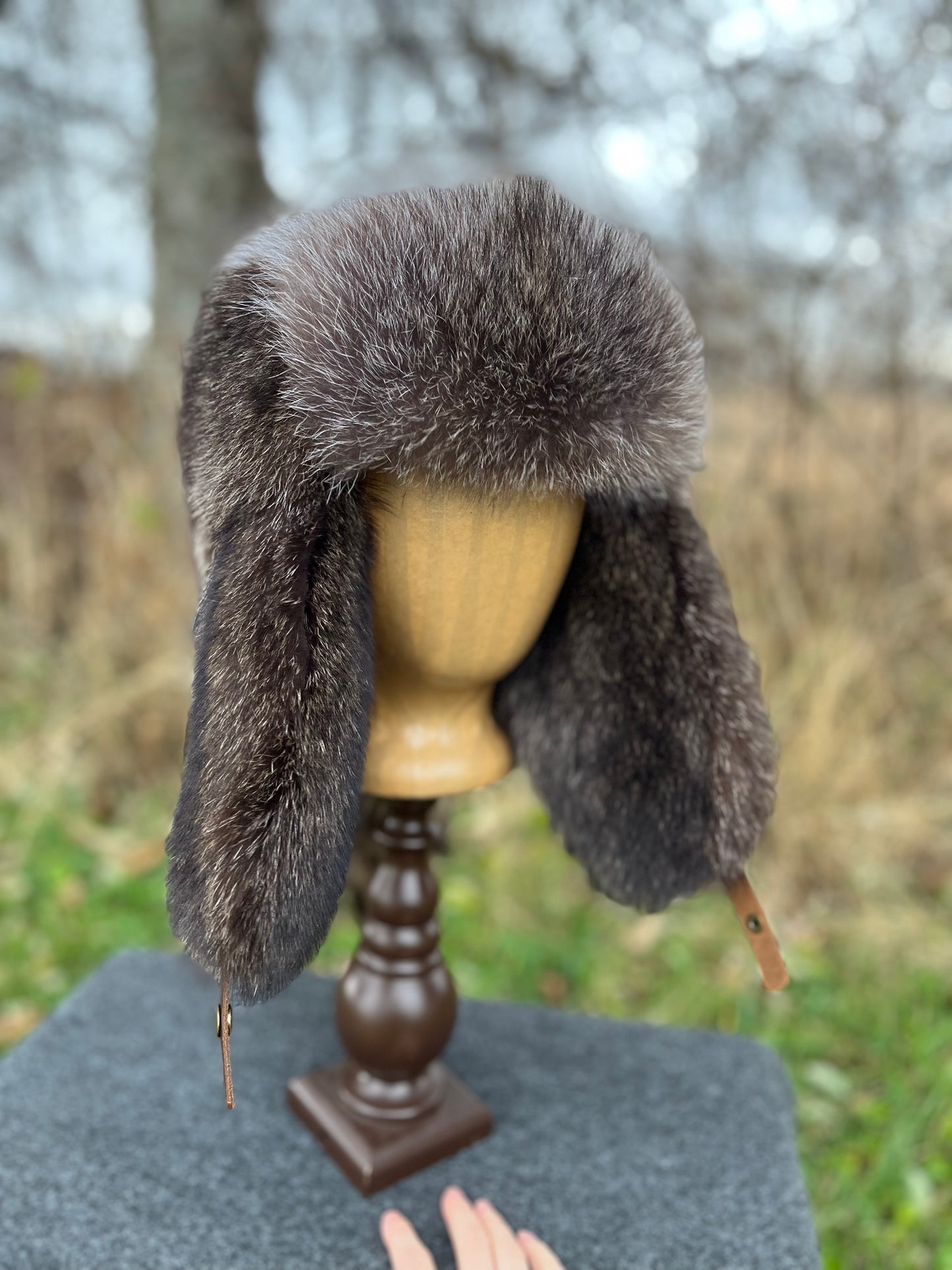 Full Fur Raccoon Bomber Hat