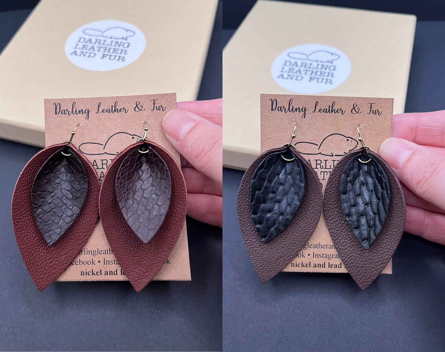 Beavertail & Buckskin Earrings Flame Style