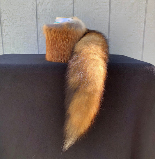 Red Fox Can Cooler with Tail