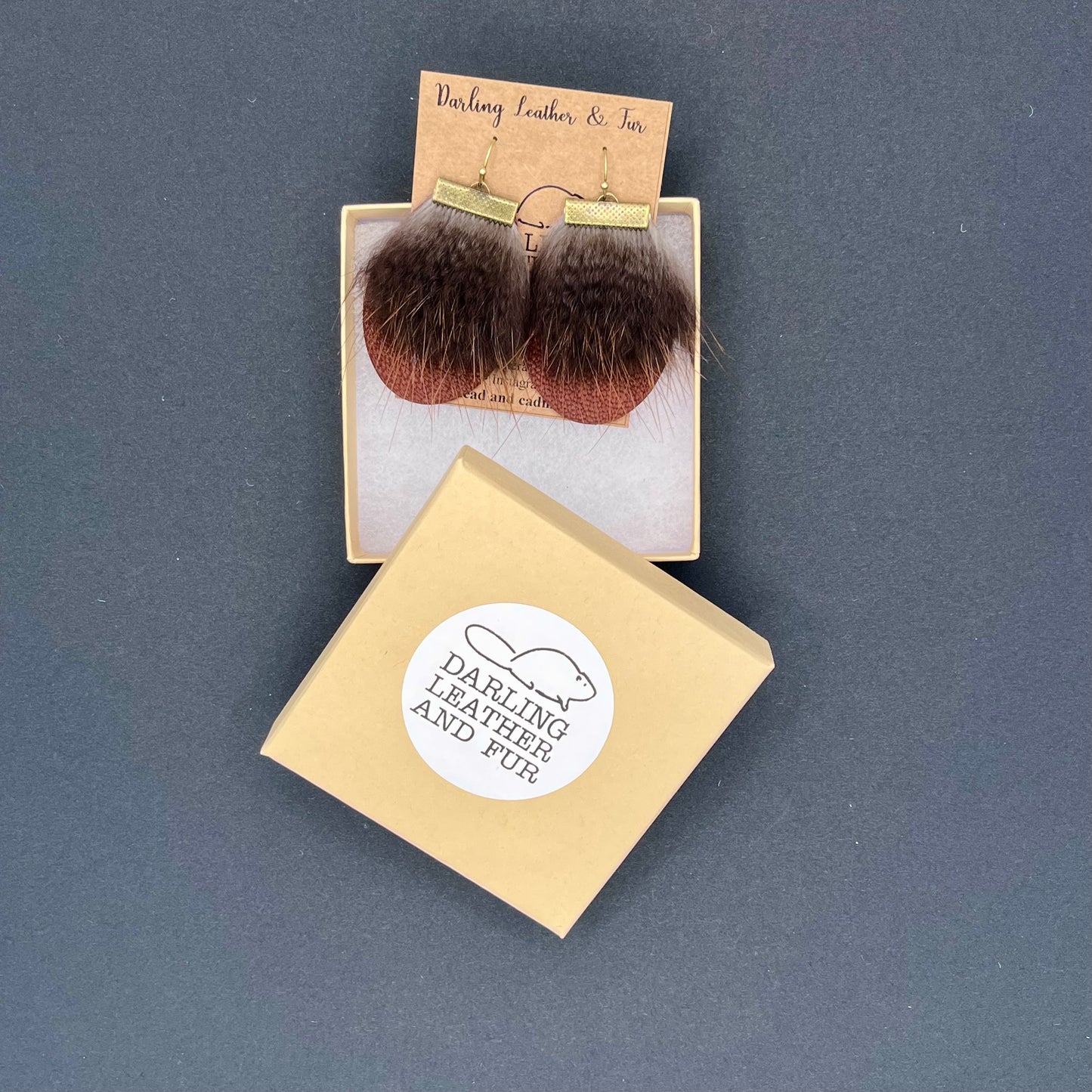 Beaver and Buckskin Earrings