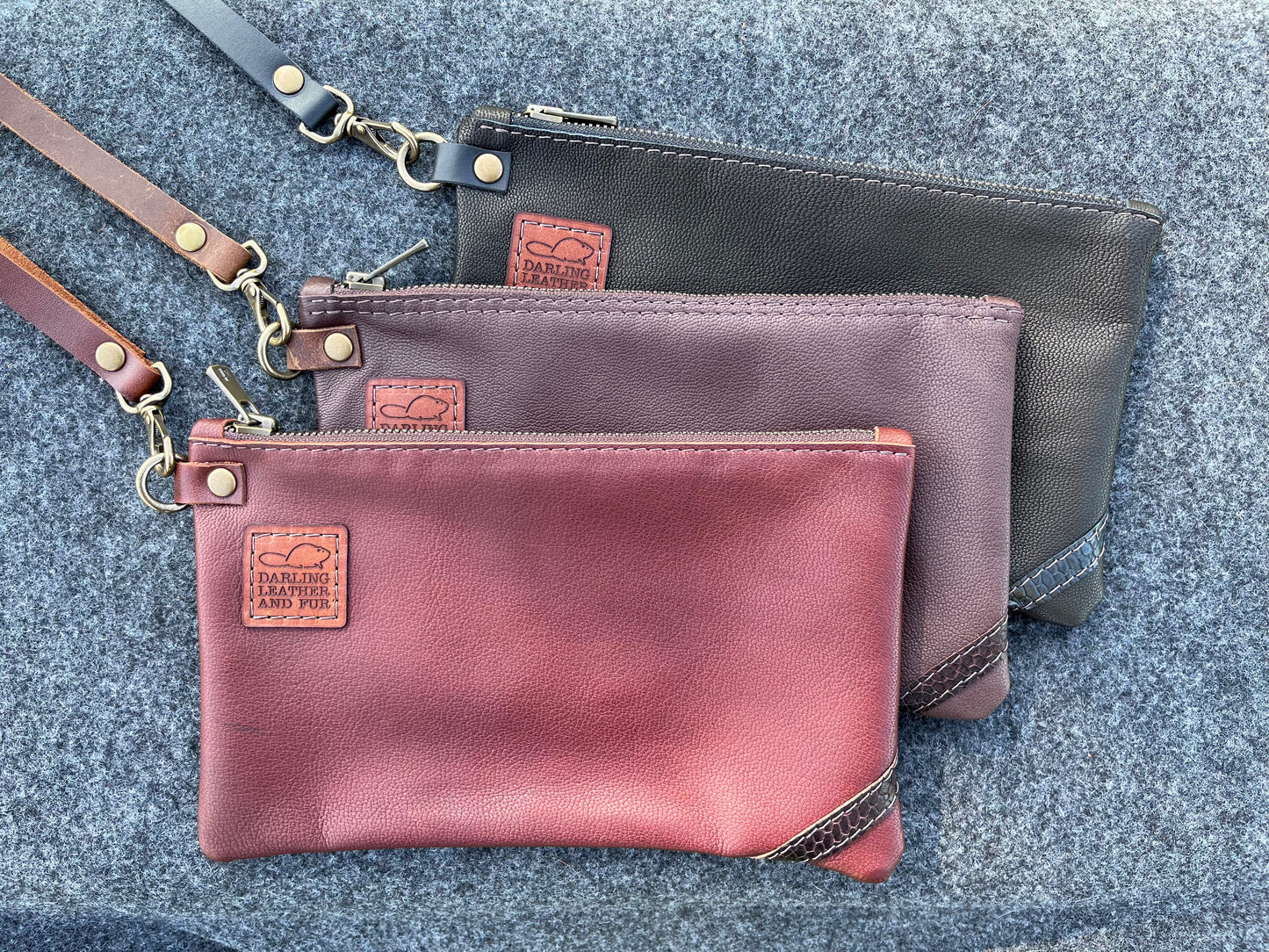 Wristlet Purse - Buckskin with Beavertail Accent