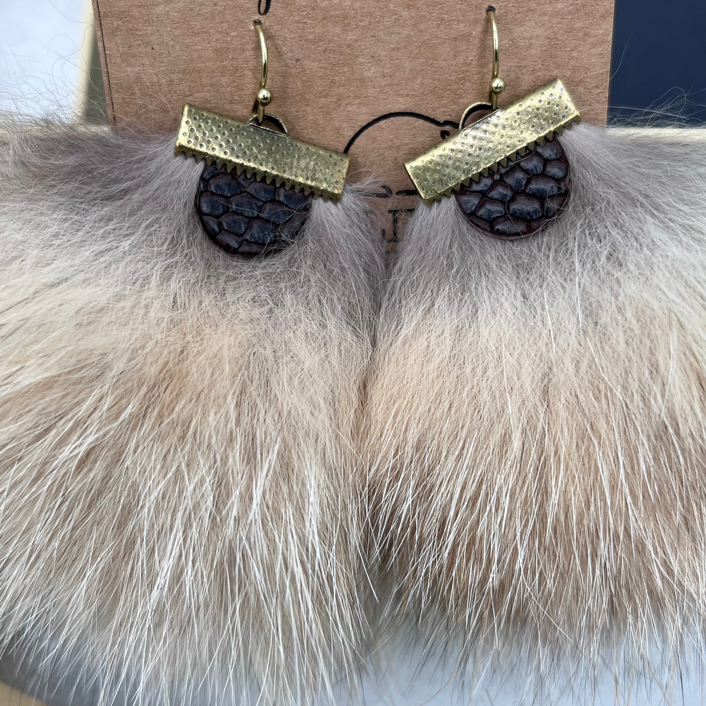 Bobcat and Beaver Tail Earrings