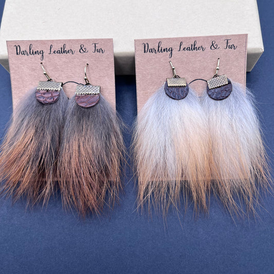 Red Fox and Beaver Tail Earrings