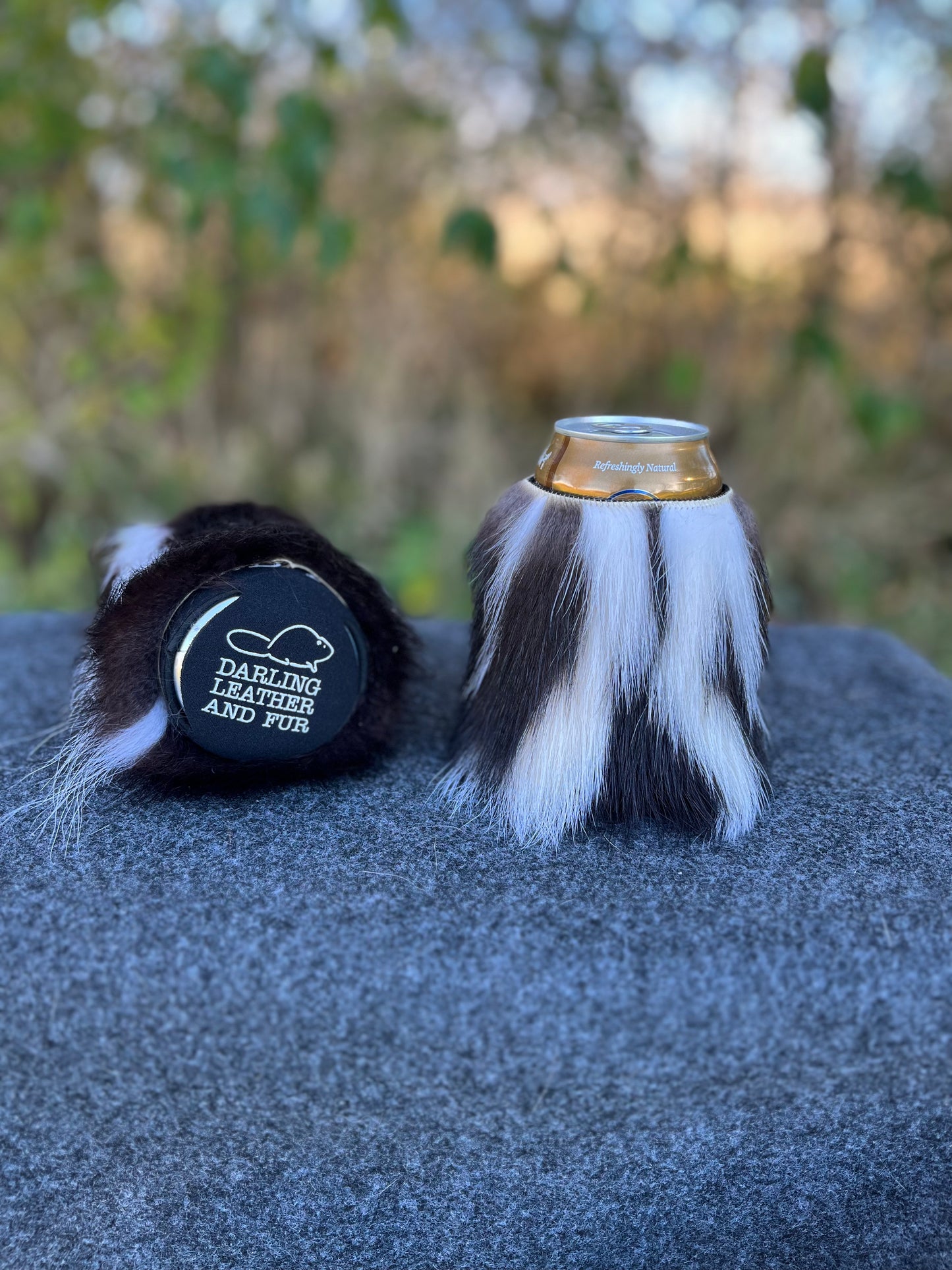 Odd Stripes Skunk fur Can Cooler