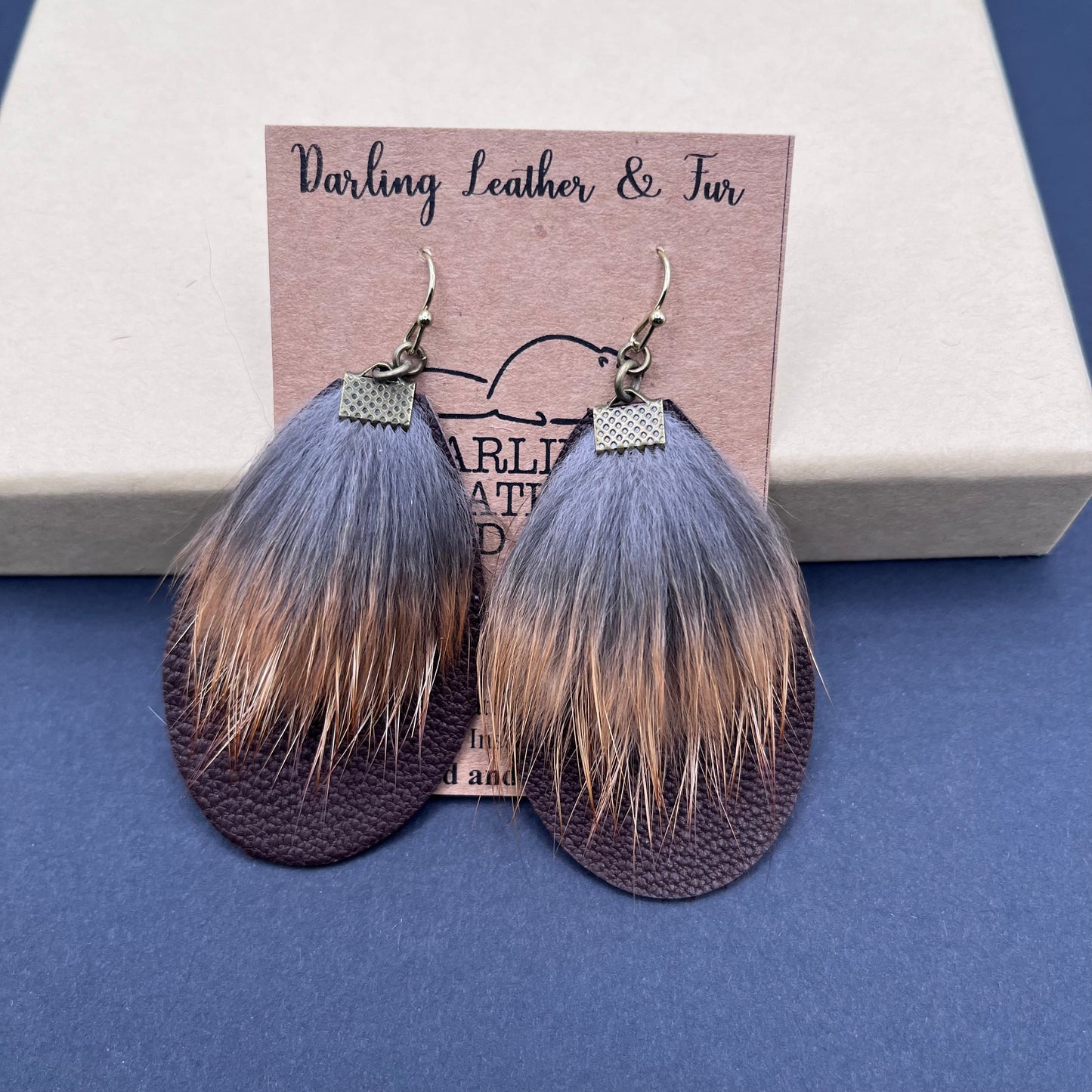 Red Fox and Buckskin Earrings