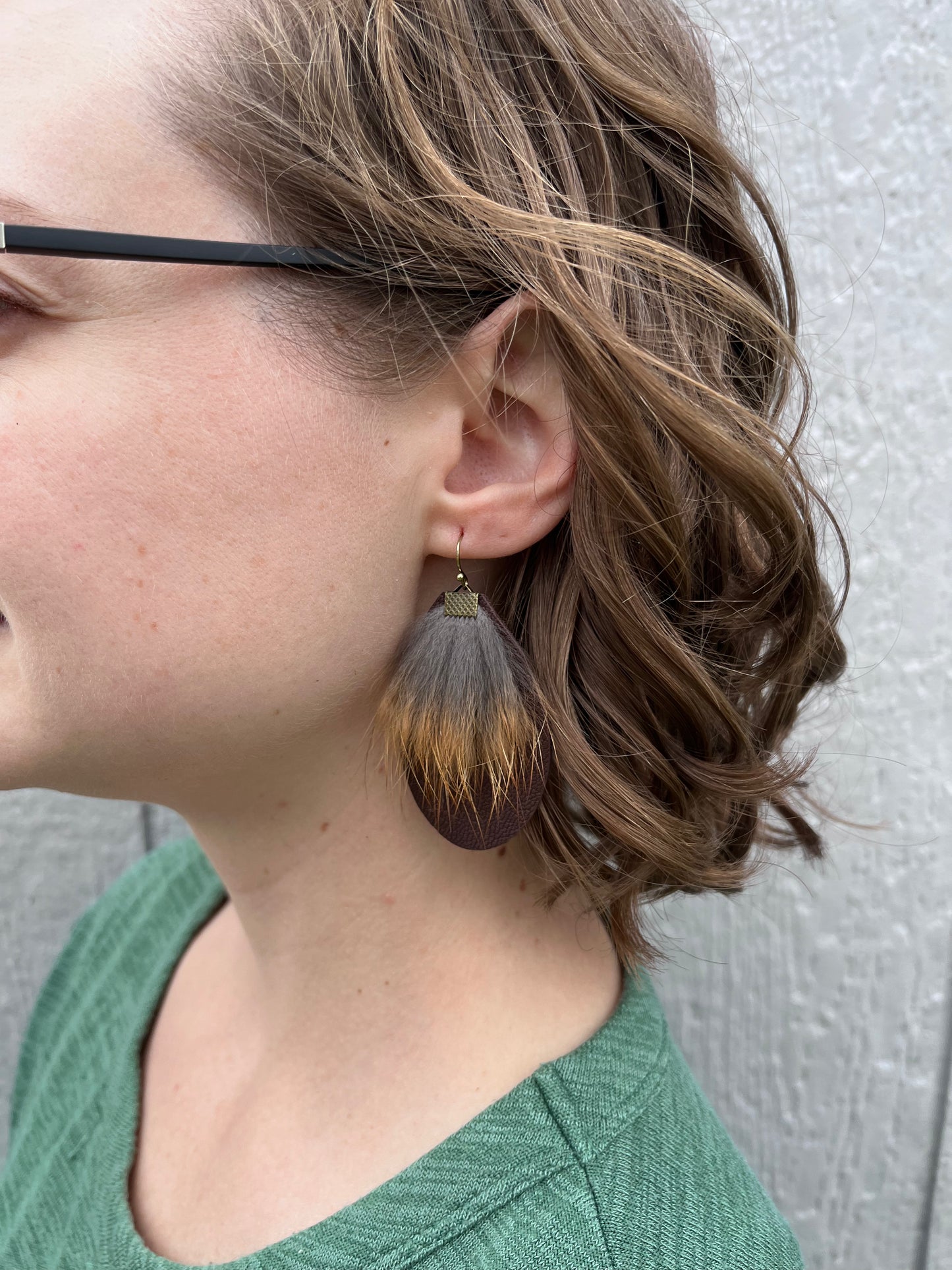 Red Fox and Buckskin Earrings