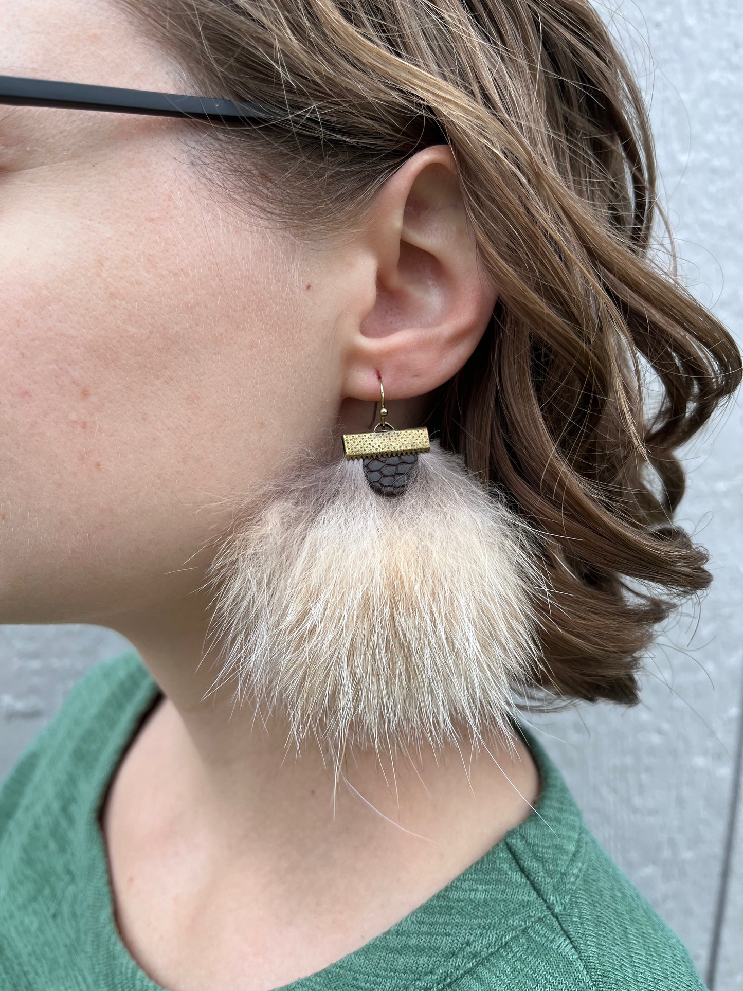 Bobcat and Beaver Tail Earrings