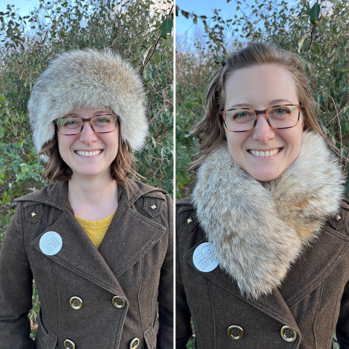 Coyote and Merino Wool Headband/Neck Warmer