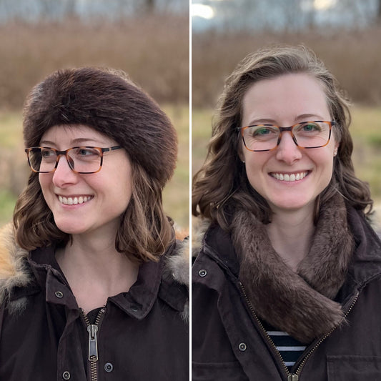 Beaver and Merino Wool Headband/Neck Warmer
