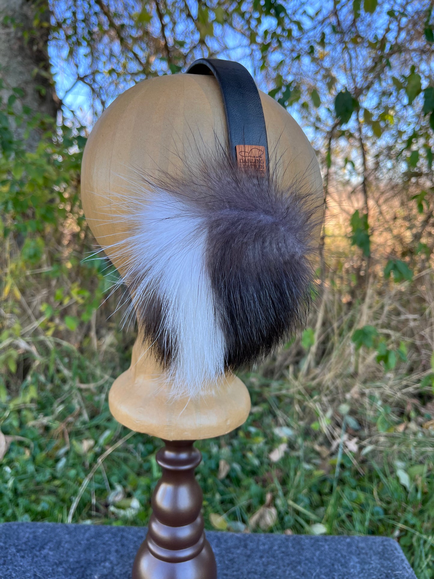 Skunk fur Earmuffs lined with Plucked & Sheared Beaver fur