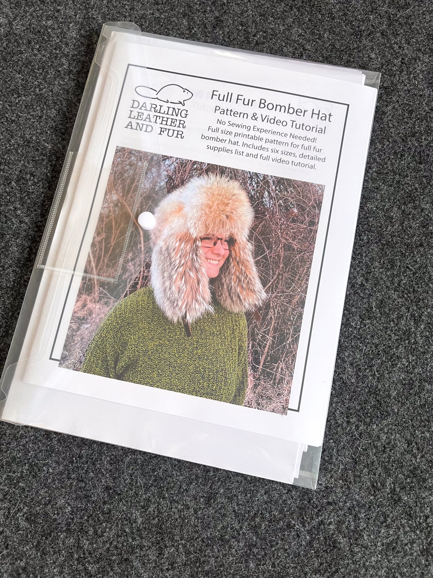 *PRINTED PATTERN* Full Fur Bomber Hat Pattern & Video Tutorial