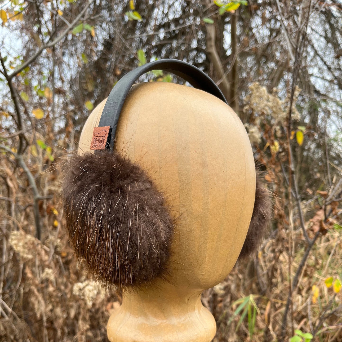 Beaver fur Earmuffs - Lined with Plucked & Sheared Beaver fur