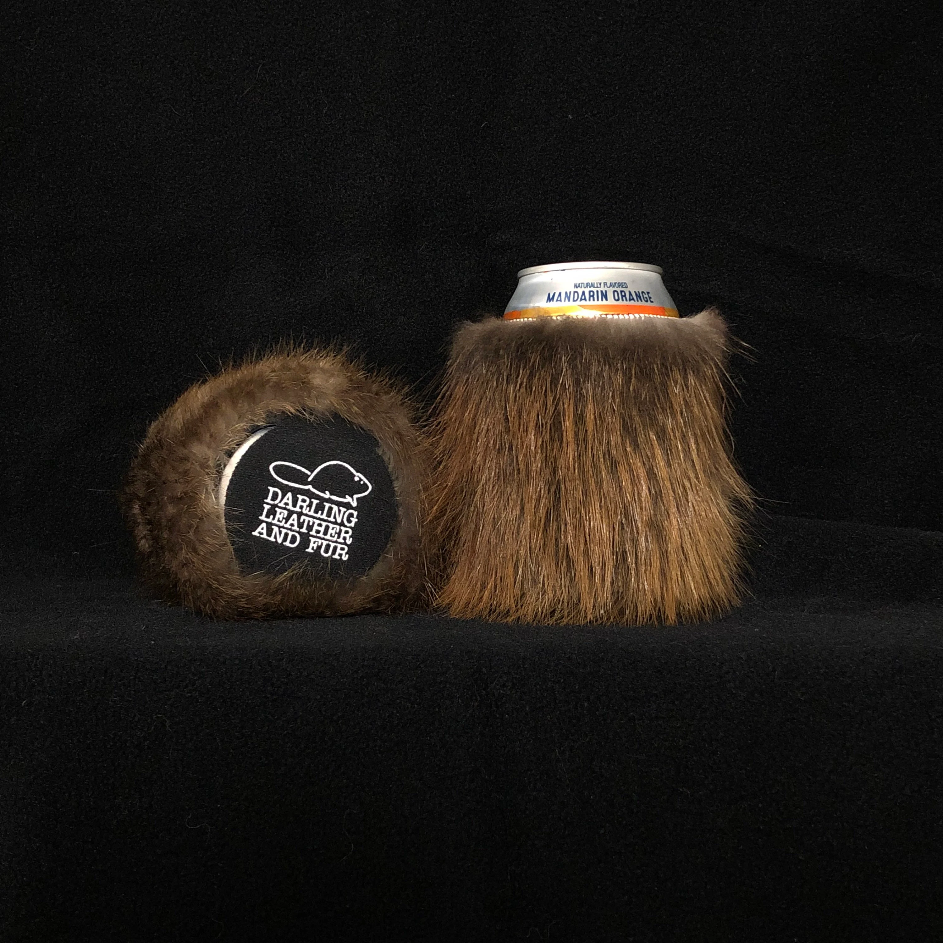 Beaver fur Can Cooler – Darling Leather And Fur LLC Beaver fur Can Cooler – Darling Leather And Fur LLC