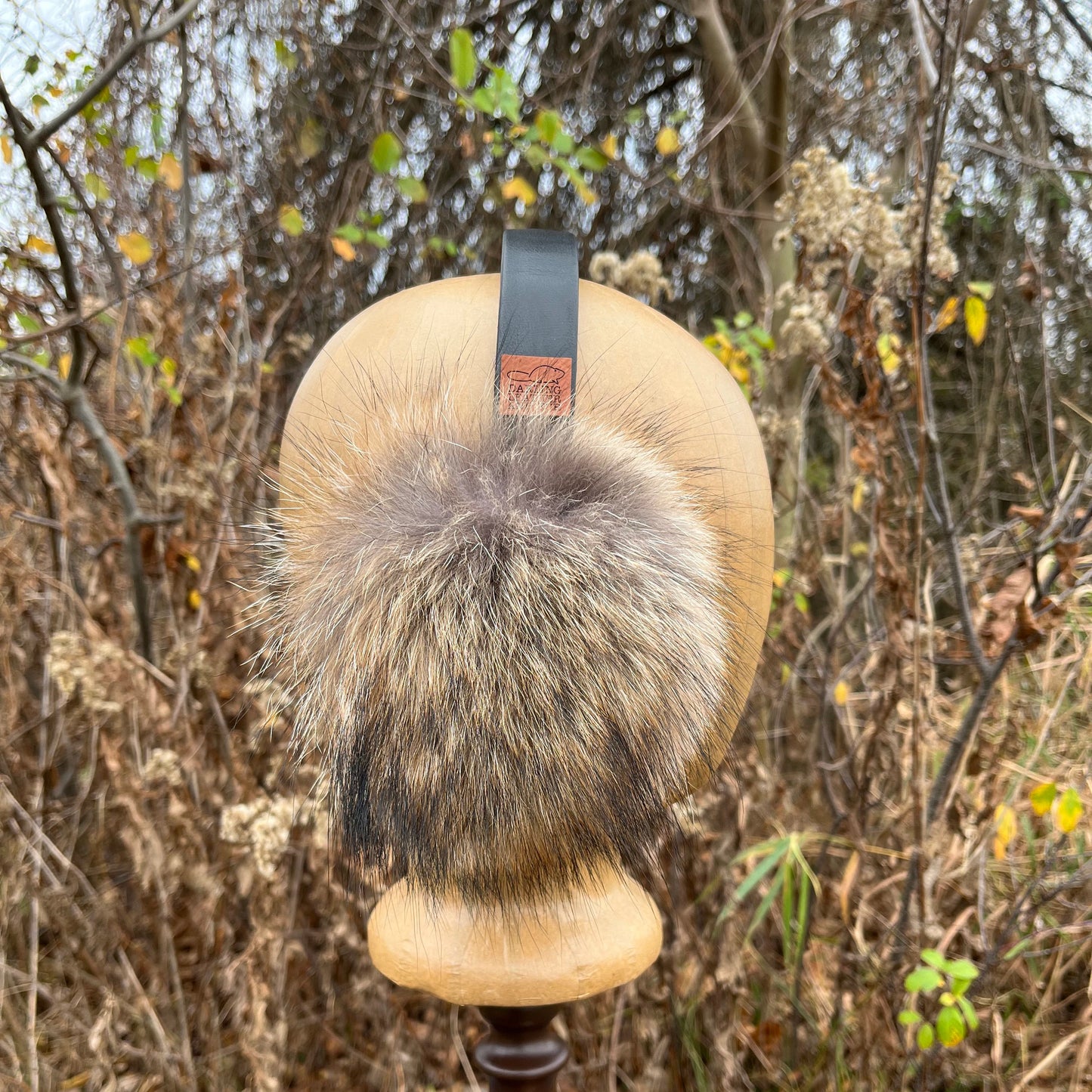 Coyote fur (dark) Earmuffs lined with Plucked & Sheared Beaver fur