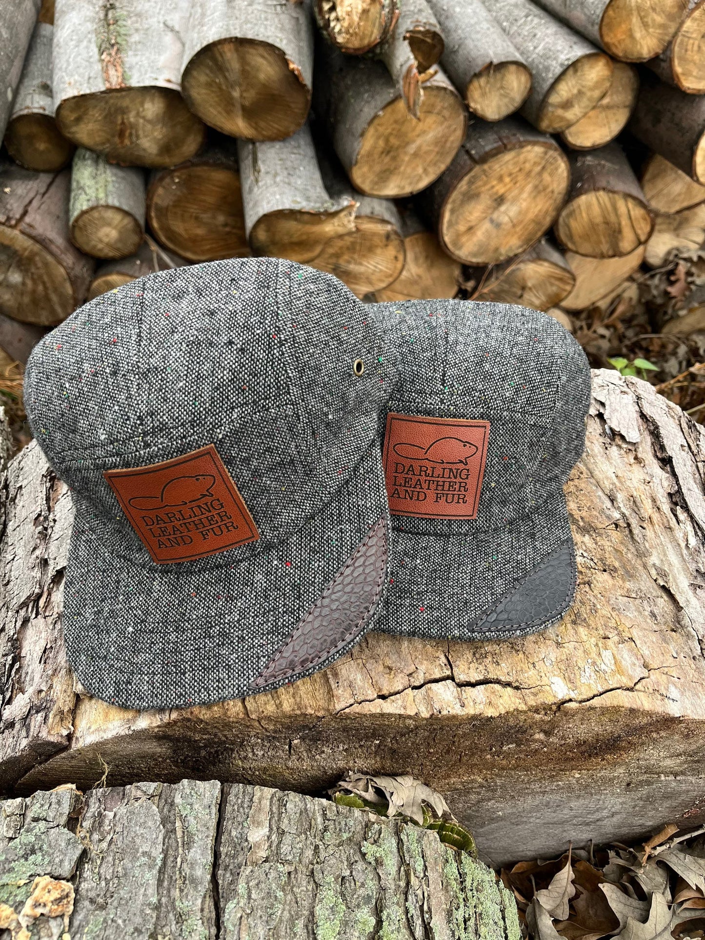 Wool Logo hat with Beavertail Leather Patch