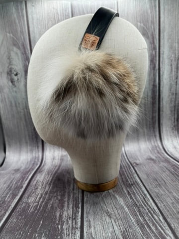 Bobcat fur Earmuffs - Lined with Plucked & Sheared Beaver fur