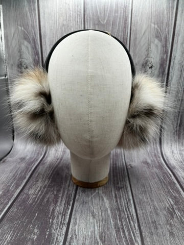 Bobcat fur Earmuffs - Lined with Plucked & Sheared Beaver fur