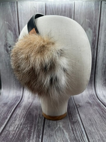 Bobcat fur Earmuffs - Lined with Plucked & Sheared Beaver fur