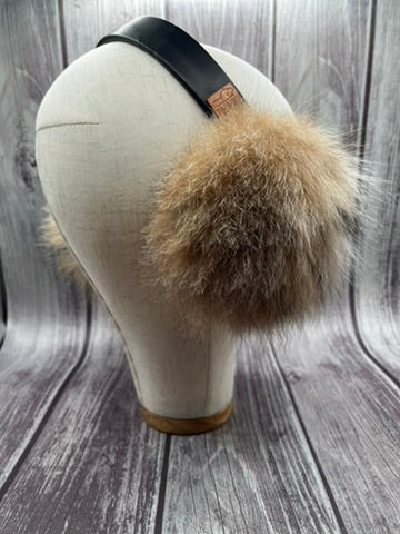 Bobcat fur Earmuffs - Lined with Plucked & Sheared Beaver fur