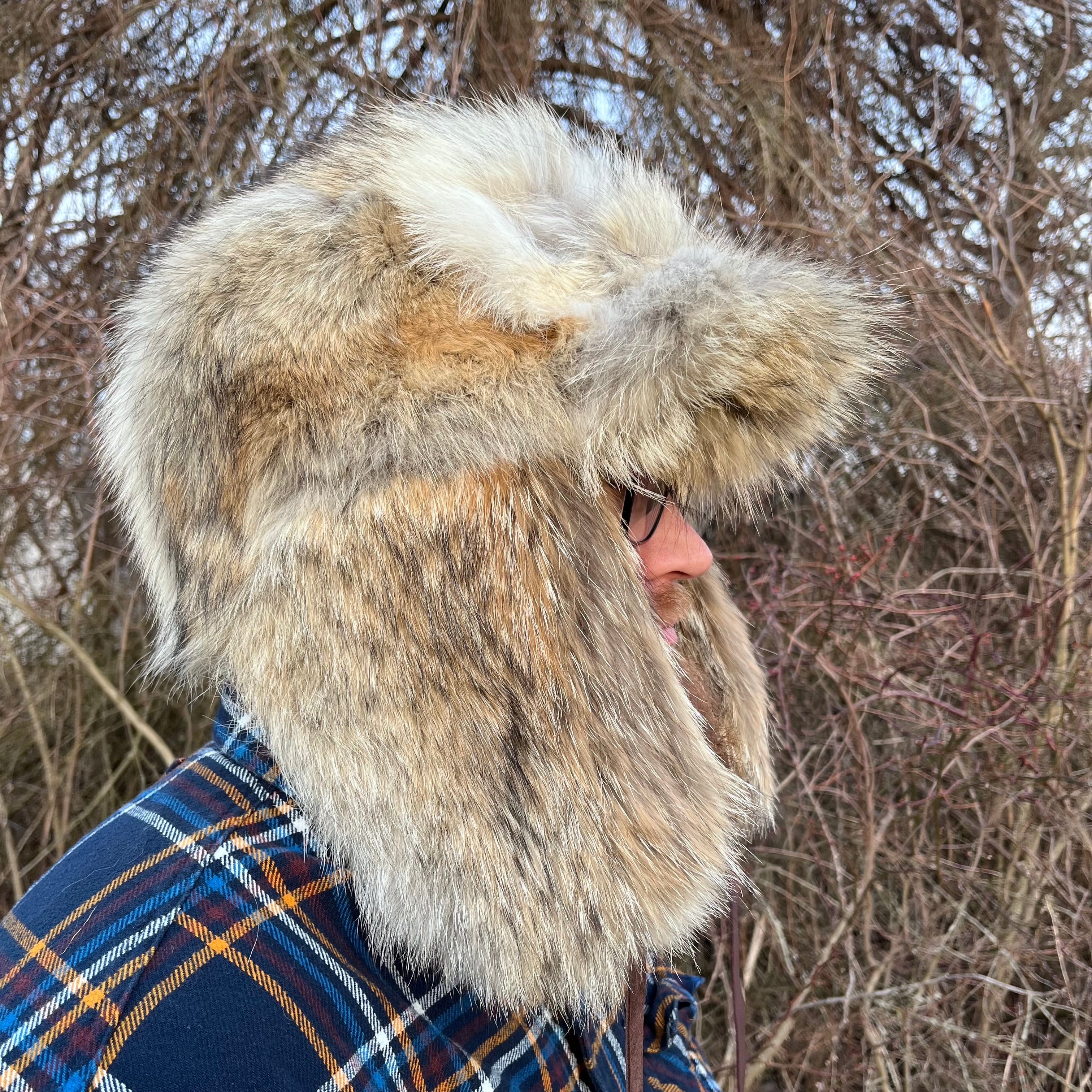 Full Fur Coyote Bomber Hat