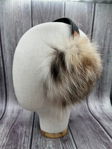 Bobcat fur Earmuffs - Lined with Plucked & Sheared Beaver fur