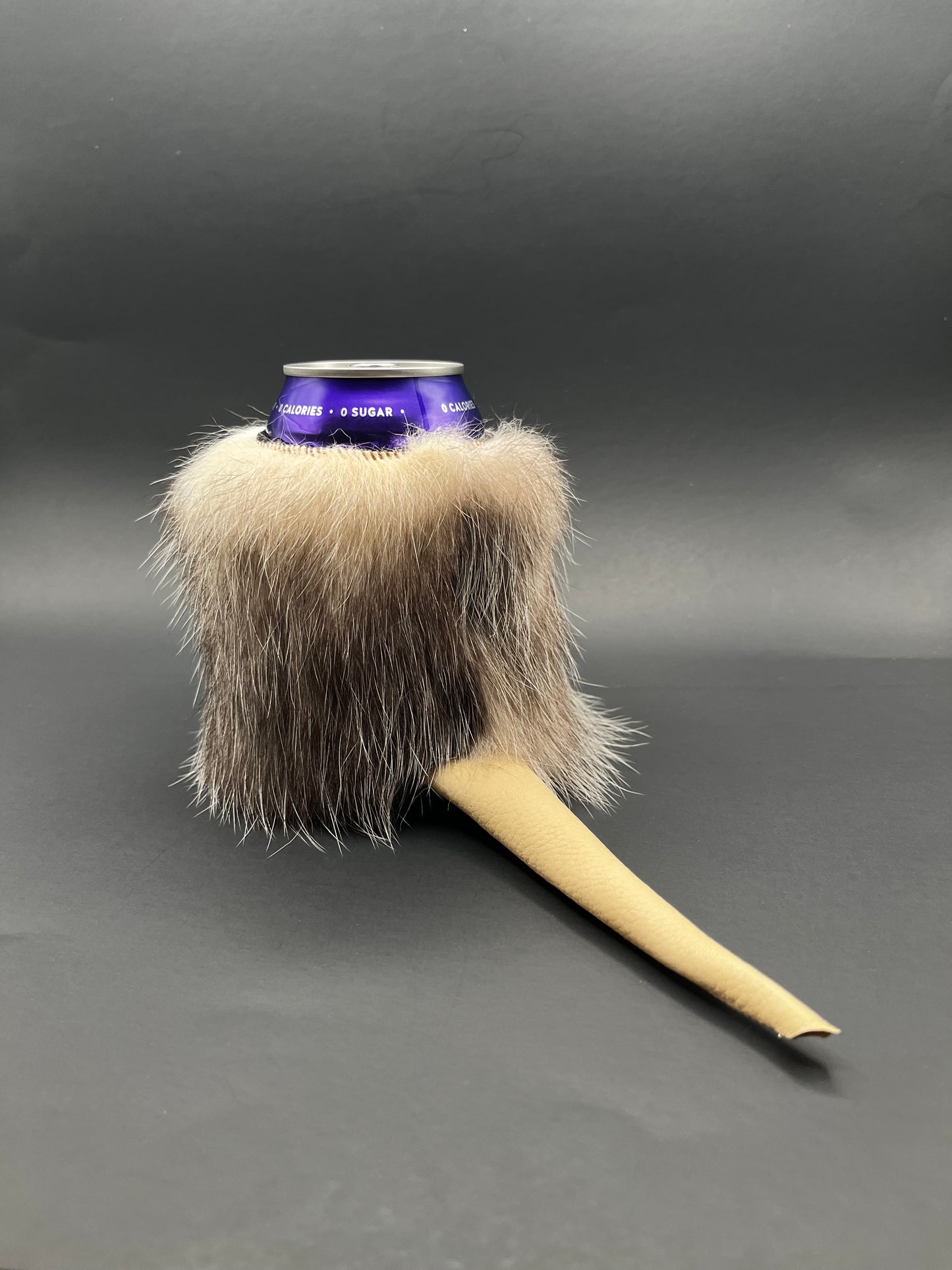 Opossum fur Can Cooler with tail
