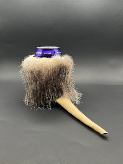 Opossum fur Can Cooler with tail