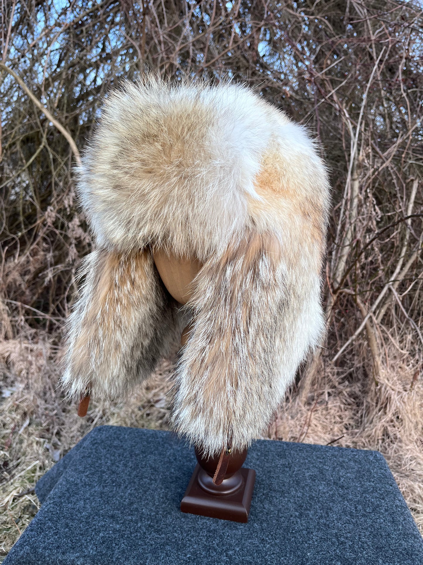 Full Fur Coyote Bomber Hat