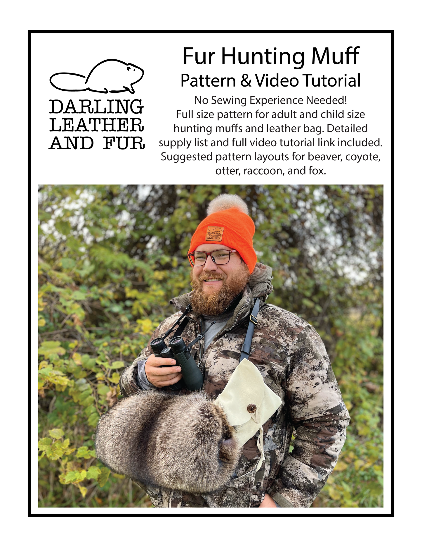 *PRINTED PATTERN* Fur Hunting Muff Pattern & Video Tutorial