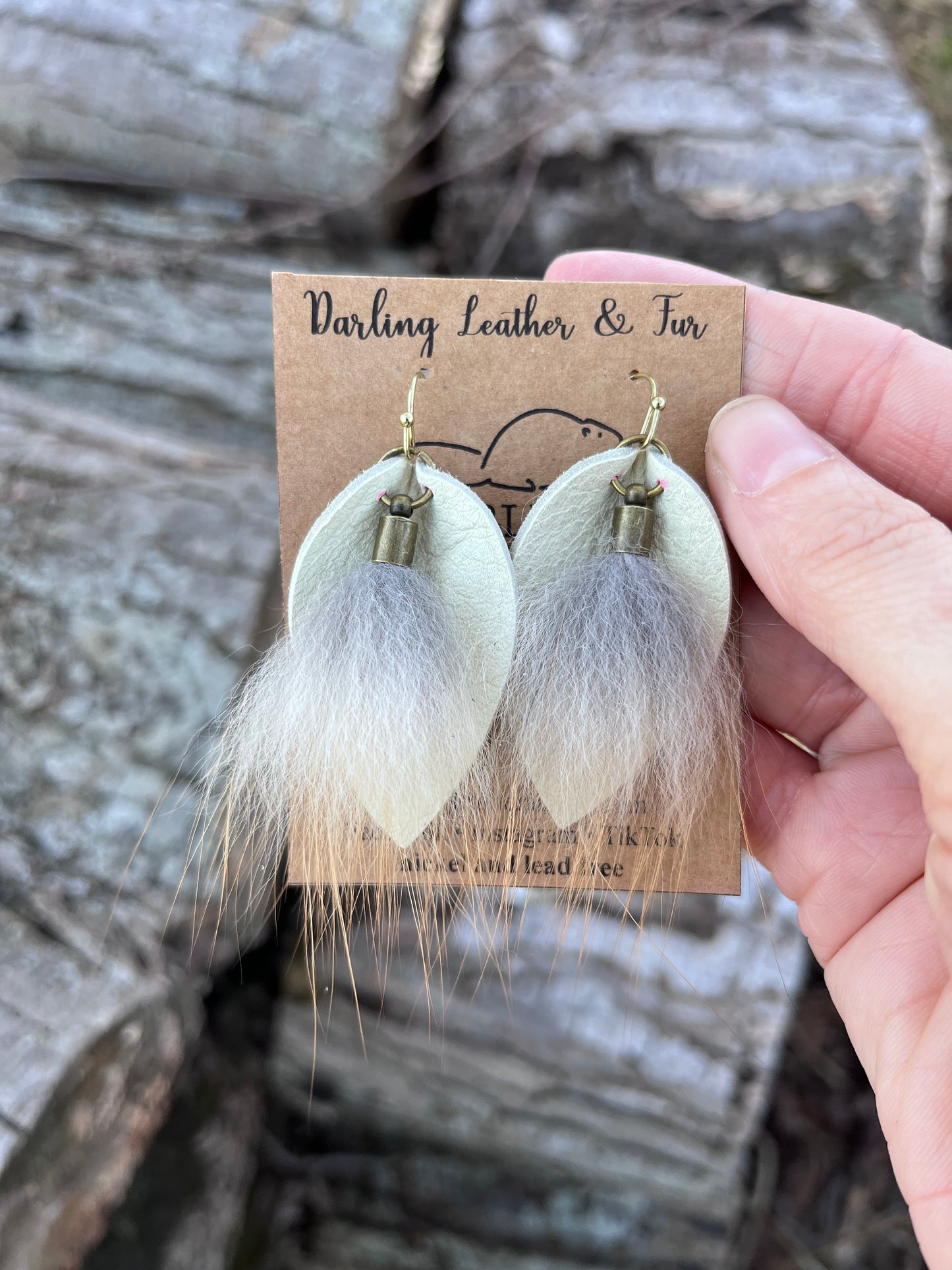 Fur and Buckskin Earrings - short