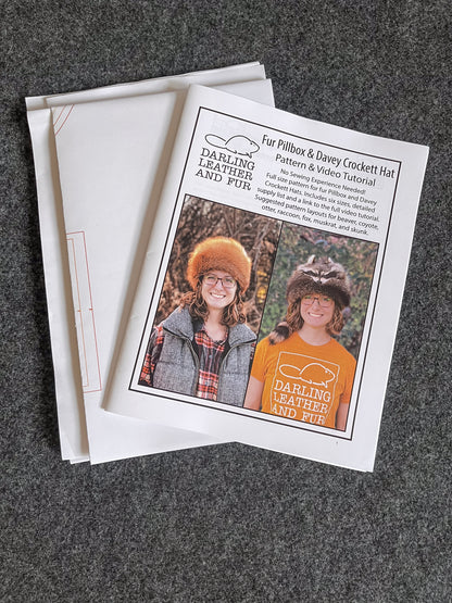 *PRINTED PATTERN* Fur Pillbox & Davey Crockett Pattern & Video Tutorial