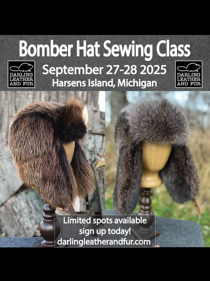 Fur Bomber Hat Sewing Class - In Person 2 Days Long