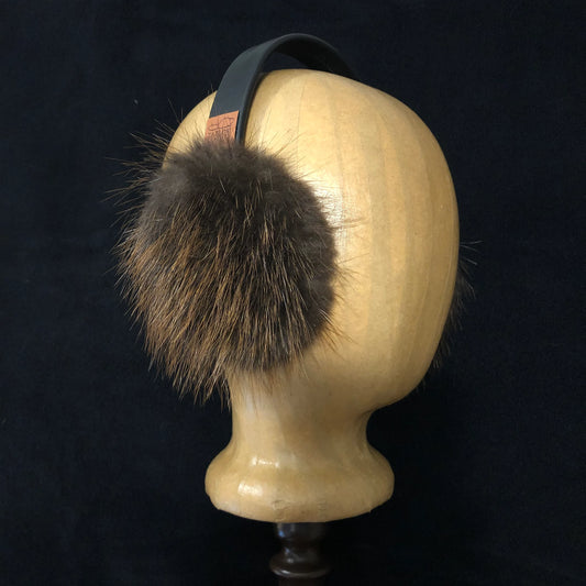 Beaver fur Earmuffs - Lined with Plucked & Sheared Beaver fur