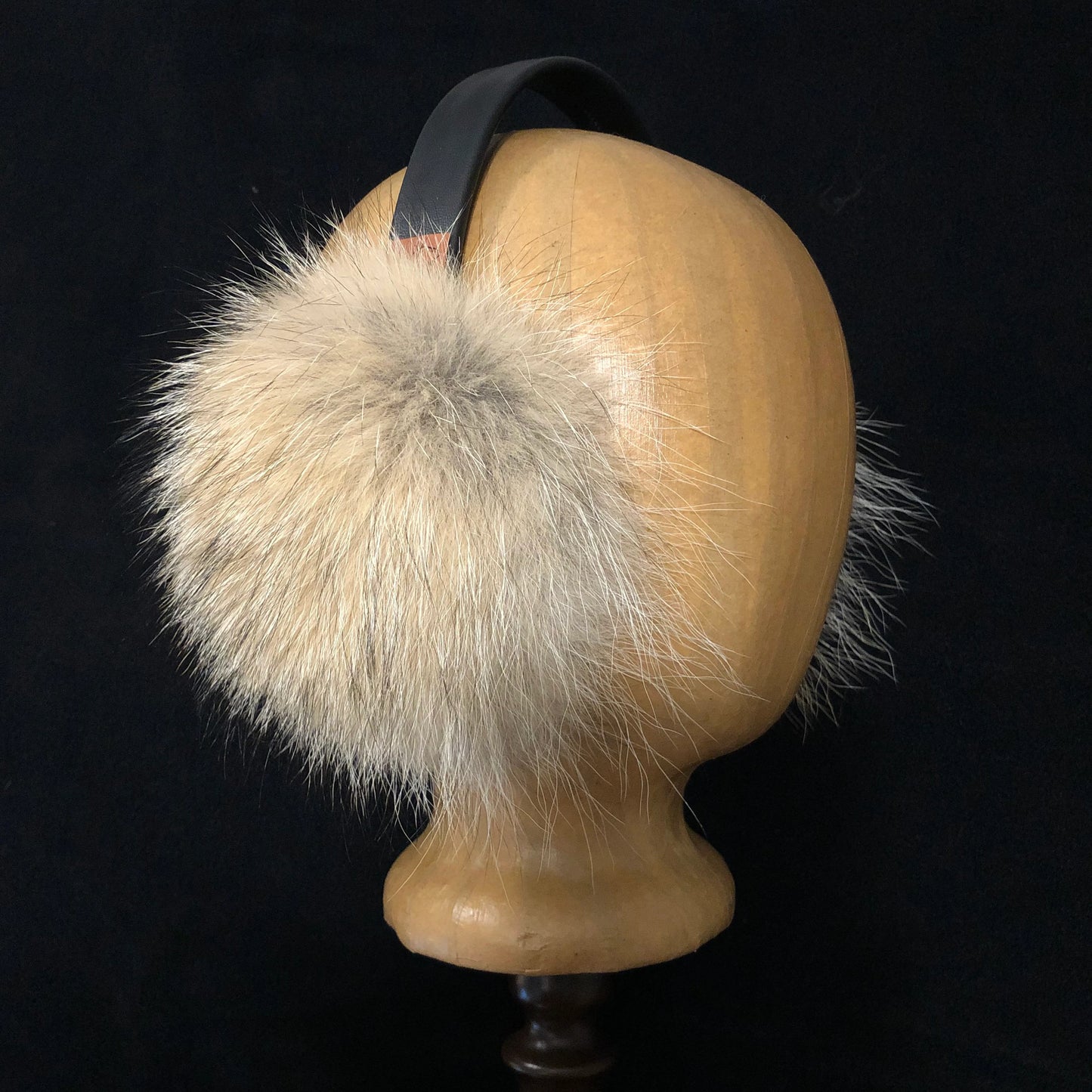 Coyote fur Earmuffs lined with Plucked & Sheared Beaver fur