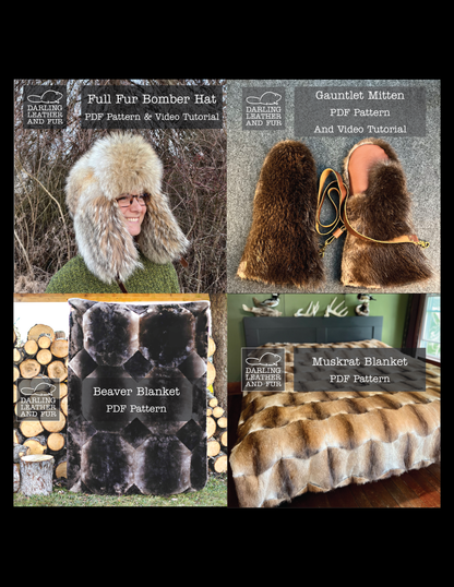 PDF Digital Patterns: Hat, Mittens, Beaver Blanket, Muskrat Blanket