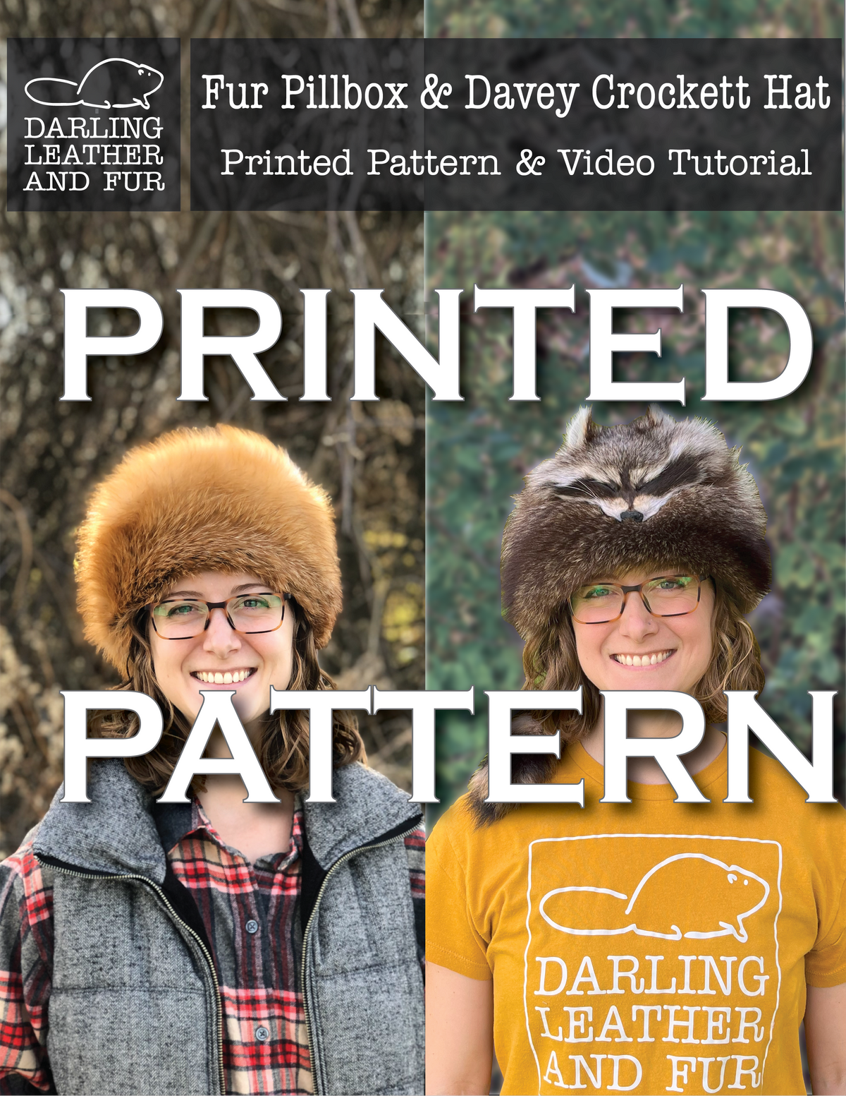 *PRINTED PATTERN* Fur Pillbox & Davey Crockett Pattern & Video Tutoria ...