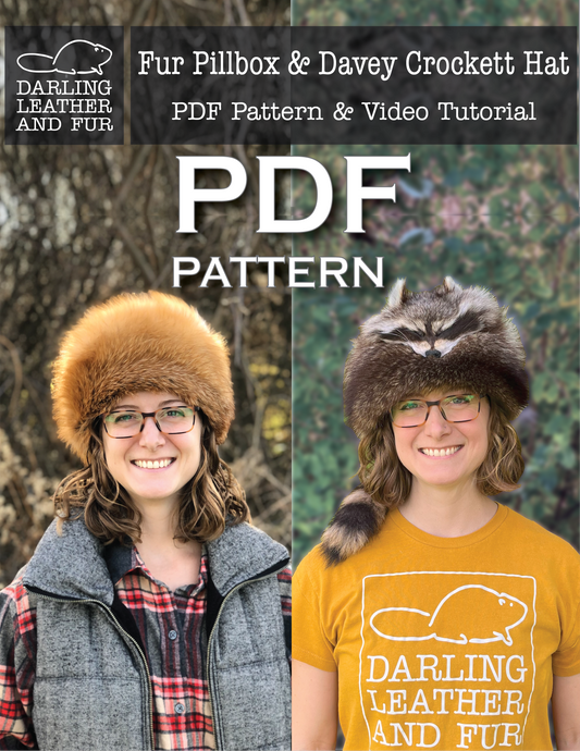 PDF Fur Pillbox & Davey Crockett Hat Pattern & Video Tutorial