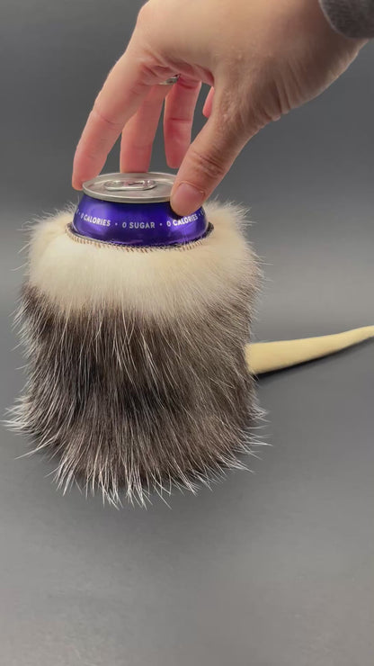 Opossum fur Can Cooler with tail