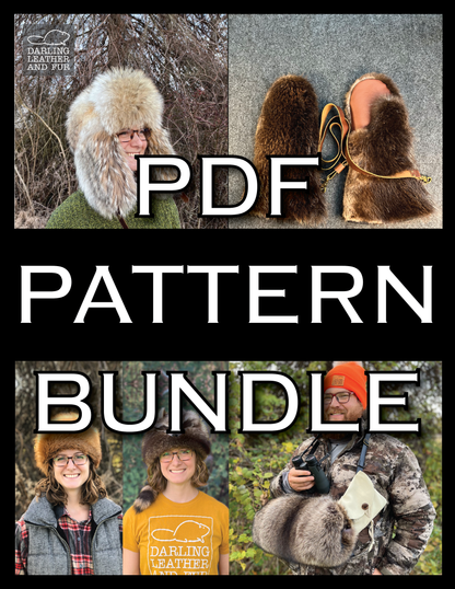 PDF Digital Pattern Bundle: Bomber Hat, Hunting Muff, Mittens, Pillbox & Davey Crockett Hat